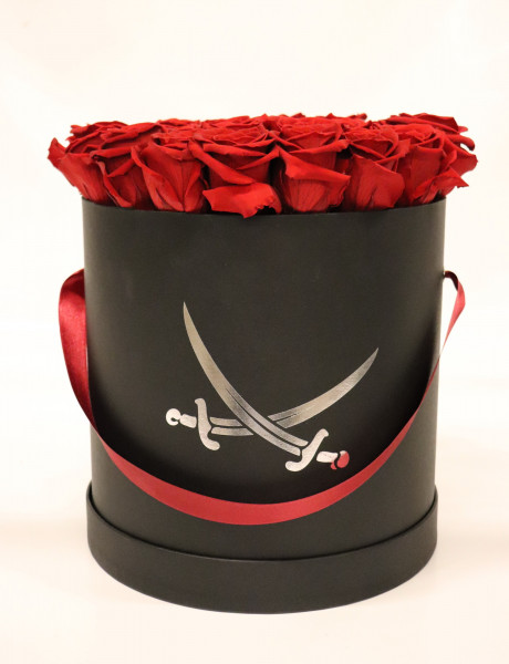 Sansibar Hutschachtel schwarz Rose rot Ø25cm H29cm