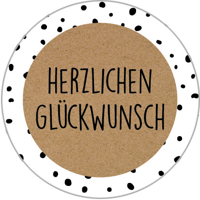 Etiketten Herzlichen Glückwunsch Ø 3,5 cm VE 500 St