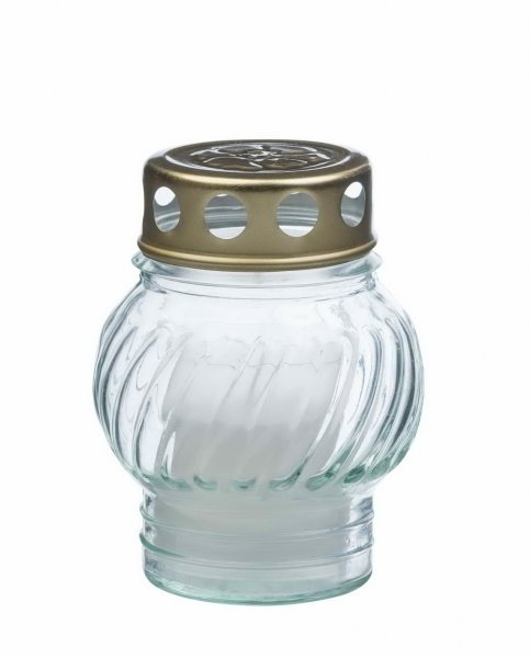 Glas-Grablicht mit Kerze 10,5 cm VE 16 St