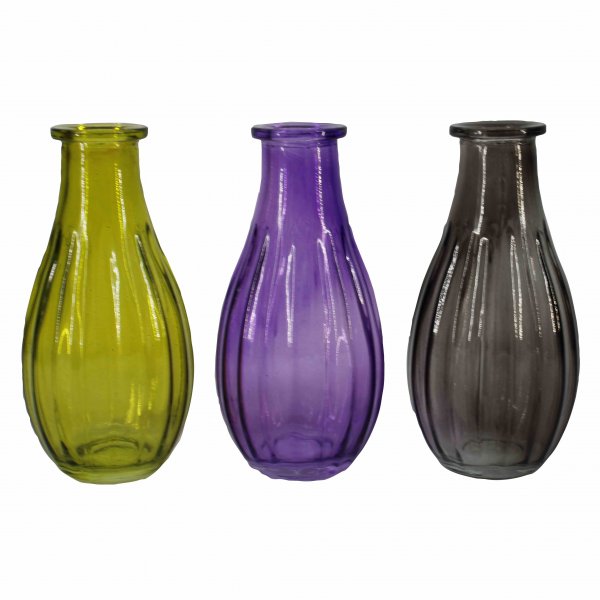 Glasflasche Main 3-farbig sortiert 14 cm