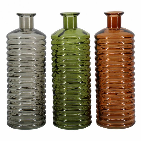 Glasflasche Zaan 3-farbig sortiert 26 cm