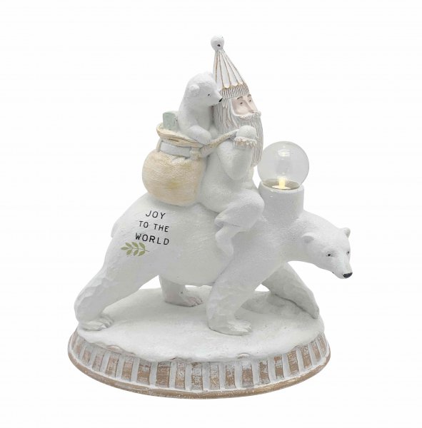 LED Santa auf Eisbär 29,5 cm