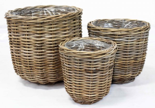Rattan-Korb rund Ø 29/36/43 cm 3er Set