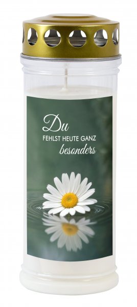Grablicht Du fehlst uns heute besonders 21,5 cm
