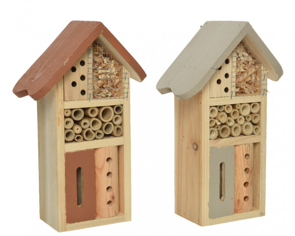 Insektenhotel 2-farbig sortiert hängend 9x16x26cm