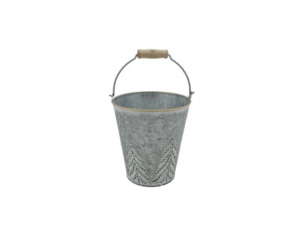 Metalleimer Tanne mit Holzhenkel Ø 13,5 cm