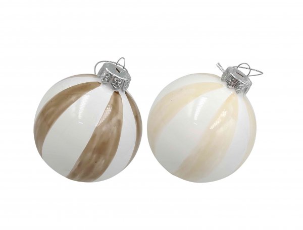 Kugel Streifen 2-farbig sortiert Ø 6 cm VE 16 St