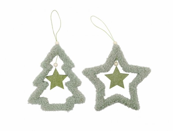Stern/Tannenbaum mit Aufhängung Ø 16 cm VE 4 St