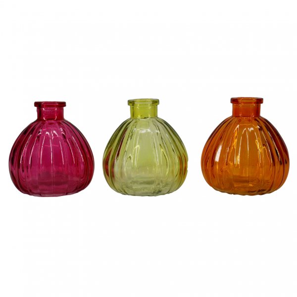 Glasvase Rhone 3-farbig sortiert 9,5 cm