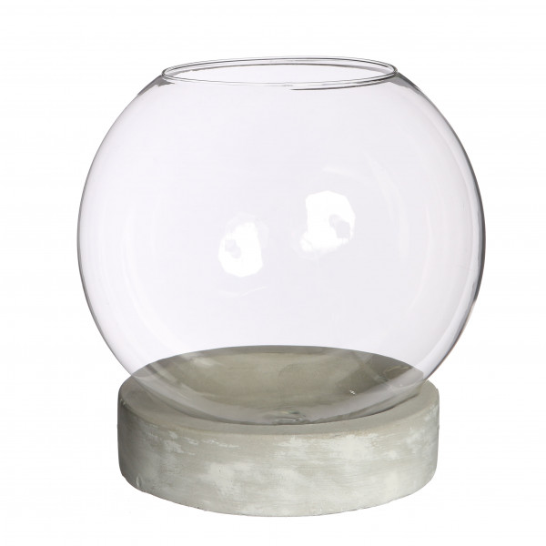 Kugelglas mit Zementfuß Ø 13 cm