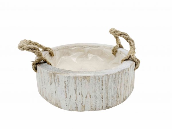 Holzschale mit 2 Griffen Ø 30 cm