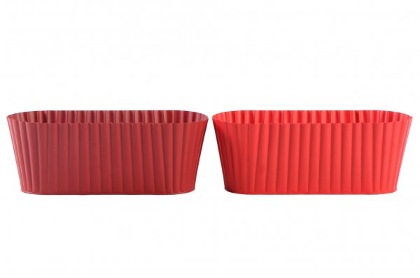 Metalljardiniere geriffelt 2-farbig sortiert 37 cm