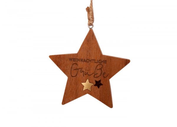 Stern Hänger Weihnachtliche Grüße 10 cm