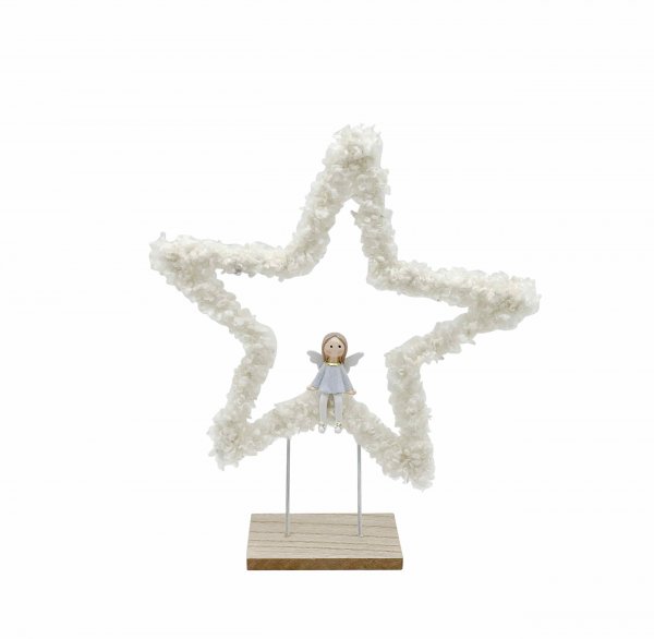 Teddy-Stern mit Engel 27 cm
