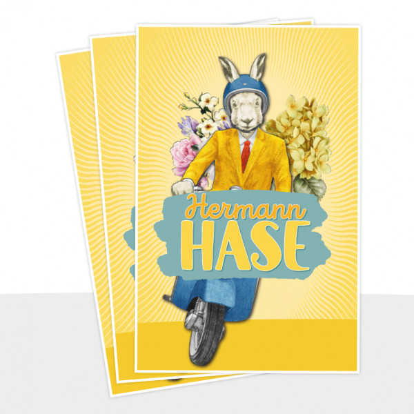 100er Set Postkarte - Hermann Hase VE 100 St.