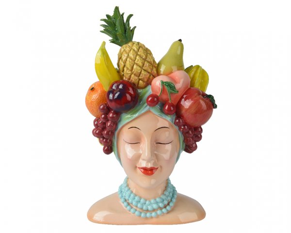 Topf Dame mit Früchtehut 36,7 cm
