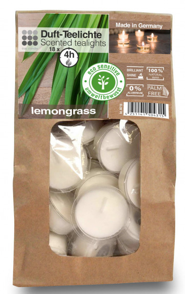 Duftteelichte Lemongrass Ø 41 mm VE 18 St