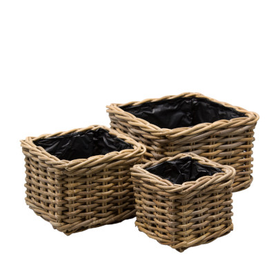 Rattan-Korb Katja quadratisch 26 cm VE Set à 3 St