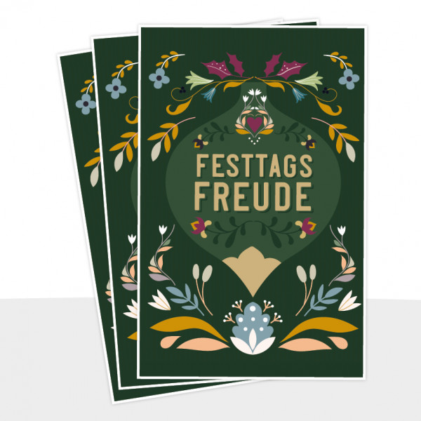 100er Set Postkarte - Festags Freude VE 100 St.