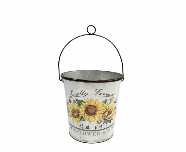 Metall-Eimer Flower Ø 22 cm