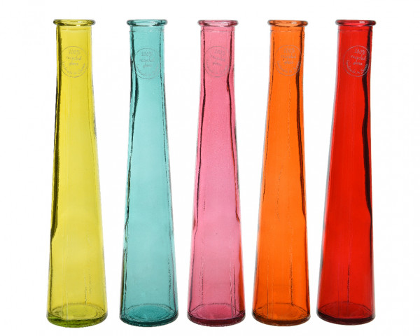 Glasvase recycelt 5-farbig sortiert 32 cm