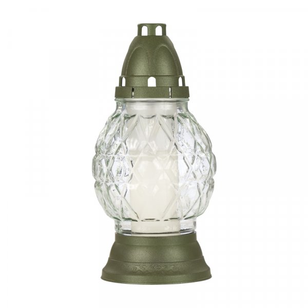 Glas-Grablicht mit Kerze 25 cm