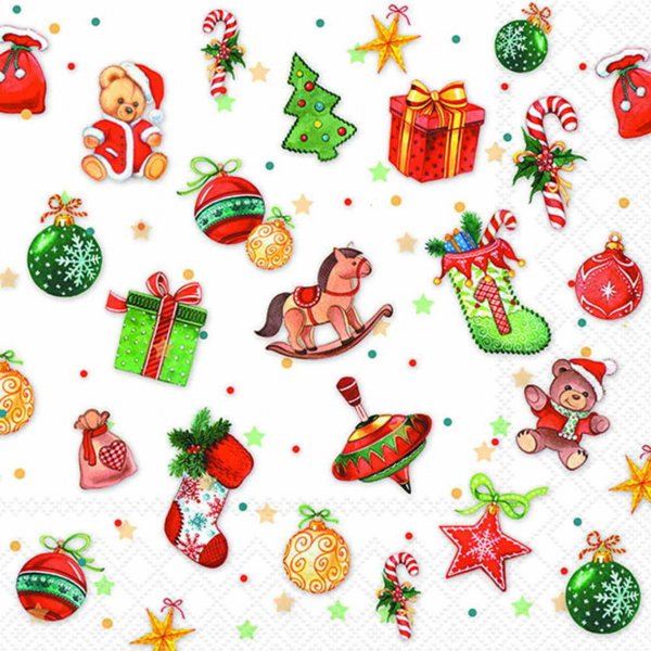 Serviette Weihnachtsdeko 33 cm VE Set à 20 St