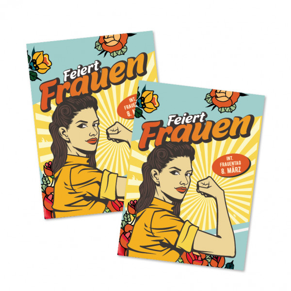 100er Set Postkarte - Feiert Frauen