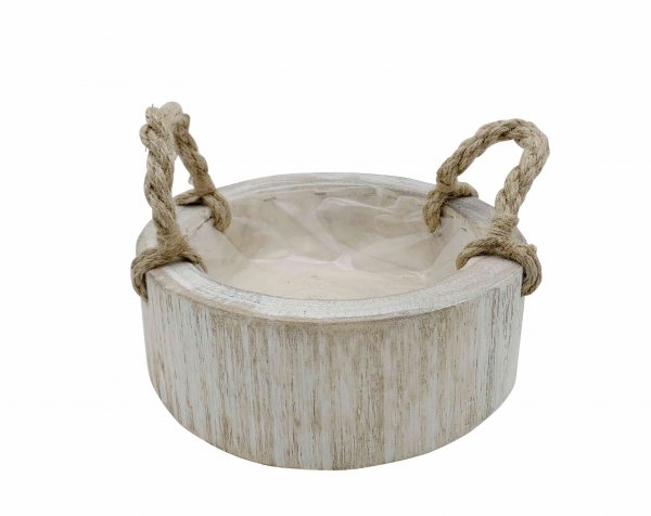 Holzschale mit 2 Griffen Ø 26 cm