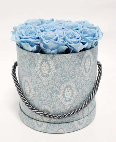 Hutschachtel Motiv Spitze blau