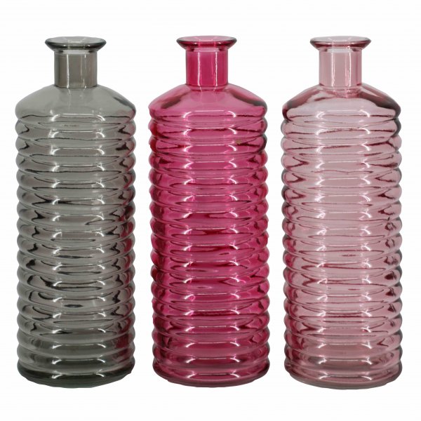 Glasflasche Zaan 3-farbig sortiert 26 cm