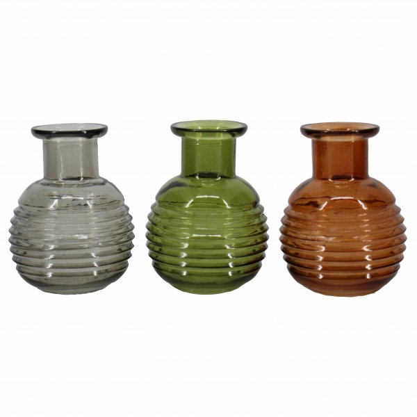 Glasflasche Ijssel 3-farbig sortiert 12 cm