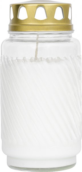 Glas-Grablicht mit Kerze 17,3 cm VE 6 St
