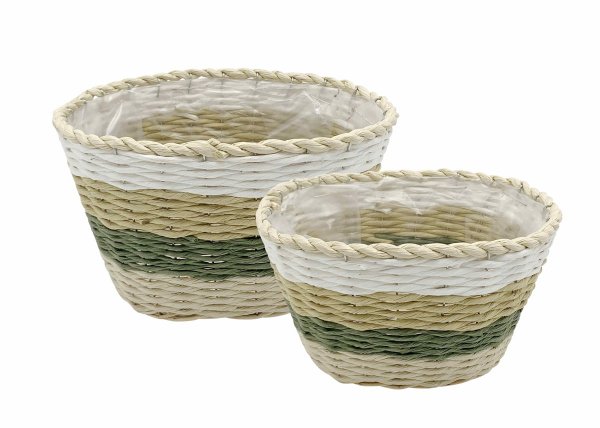 Pflanzkorb oval L 24/30 cm 2er Set