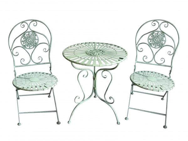 Gartensitzgruppe Enja Tisch mit 2 Stühle 75/93 cm