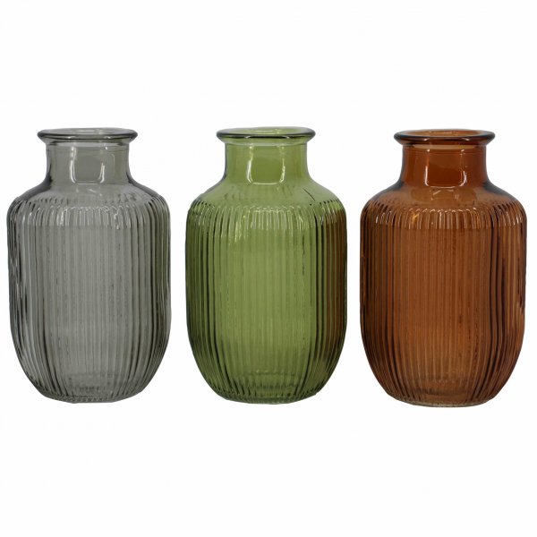 Glasflasche Rijn 3-farbig sortiert 14,8 cm