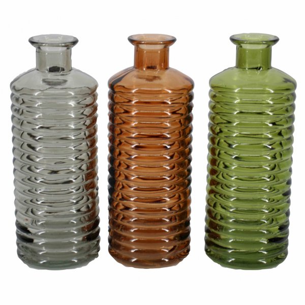 Glasflasche Maas 3-farbig sortiert 15,8 cm