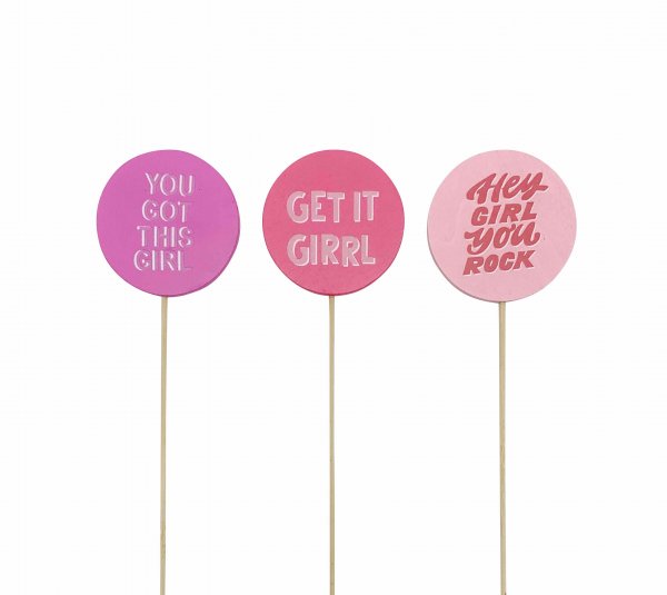 Stecker Girl Emblem 3-farbig sortiert Ø 7 cm VE 24 St