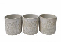 Übertopf Dorf 3 Modelle Ø 13,5 cm Übertopf Dorf 3 Modelle Ø 13,5 cm