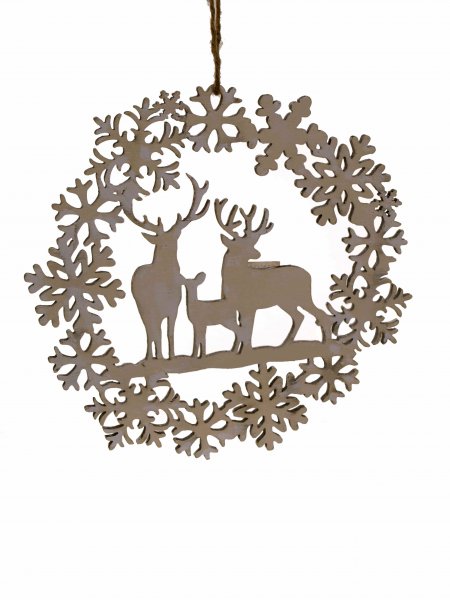 Hirsch-Ornament mit Aufhängung Ø 24 cm