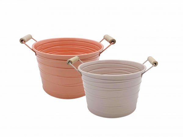 Metall-Topf mit 2 Griffen 2-farbig sortiert Ø 24 cm