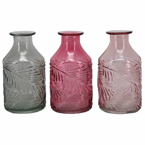 Glasflasche Vecht 3-farbig sortiert 15 cm