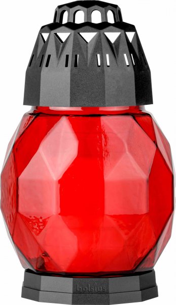 Glas-Grablicht Diamond mit Kerze 18,5 cm VE 6 St