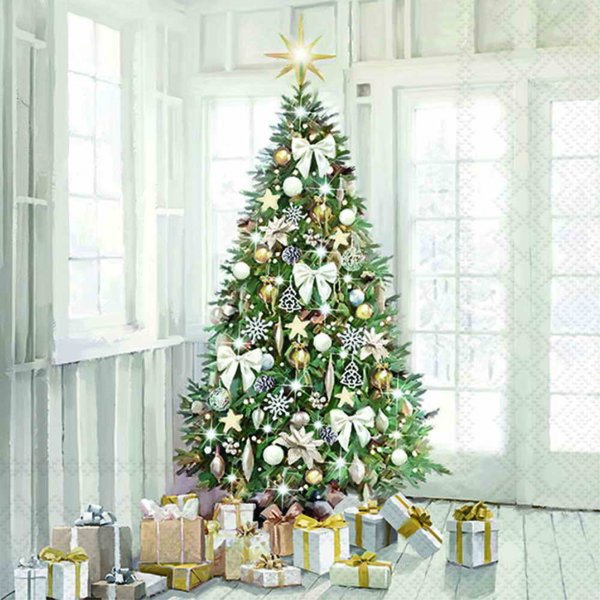 Serviette Weihnachtsbaum 33 cm VE Set à 20 St