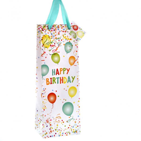 Flaschentüte Happy Birthday 35 cm