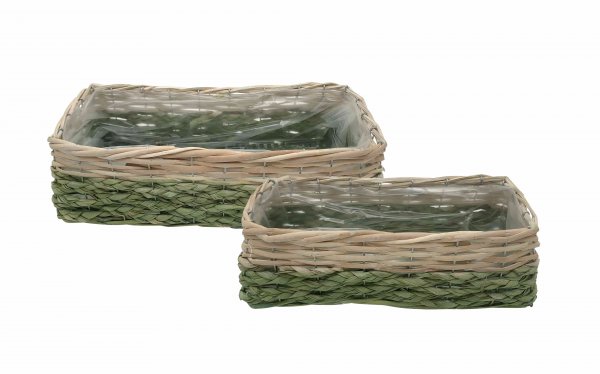 Pflanzschale rechteckig 32/40 cm 2er Set