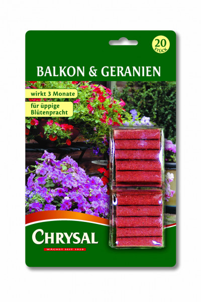 Chrysal Balkon&amp;Geranien Düngestäb. 20St.