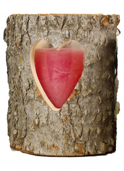 Holzlaterne Herz mit Kerze Ø 16 cm