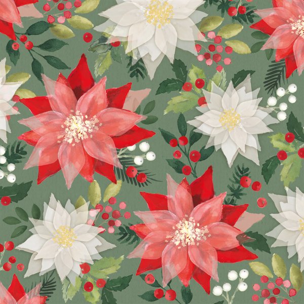 Serviette Weihnachtsstern 33 cm VE 20 St