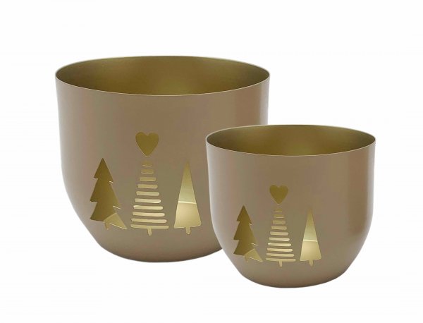 Metall-Windlicht Ø 10/12 cm 2er Set